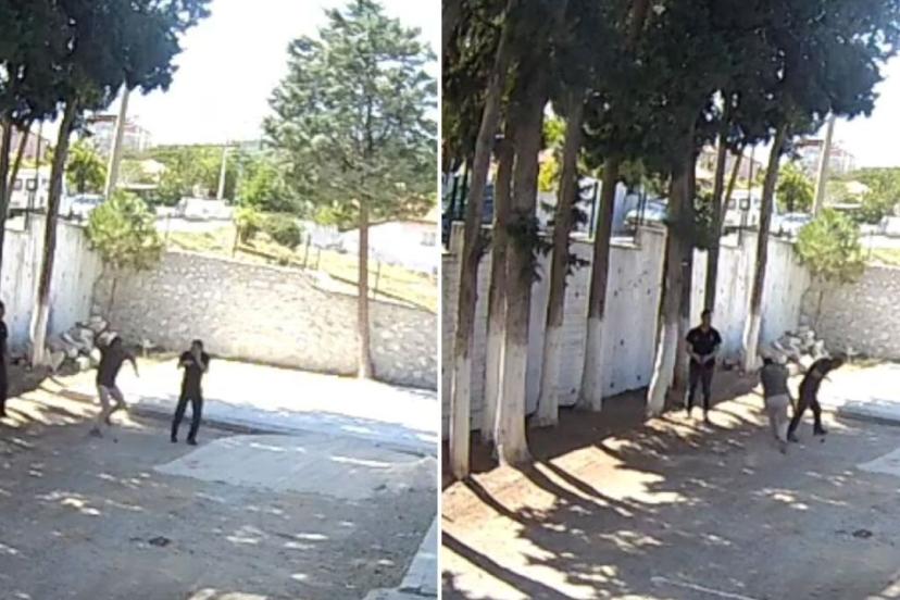 Belediye başkanı, taş döşemek istemeyen zabıta memurlarını sopayla darbetti