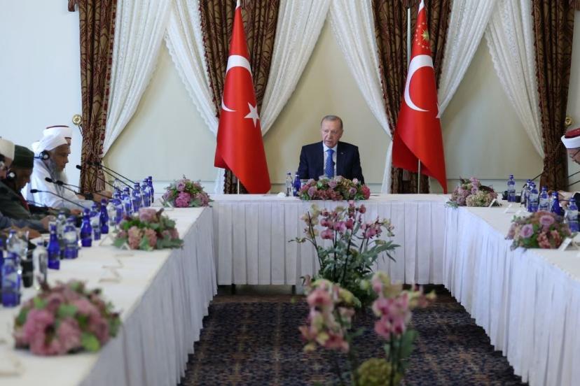 Cumhurbaşkanı Erdoğan, Dünya Müslüman Alimler Birliği heyetini kabul etti