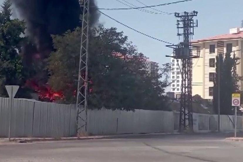 Malatya'da şantiyede korkutan yangın