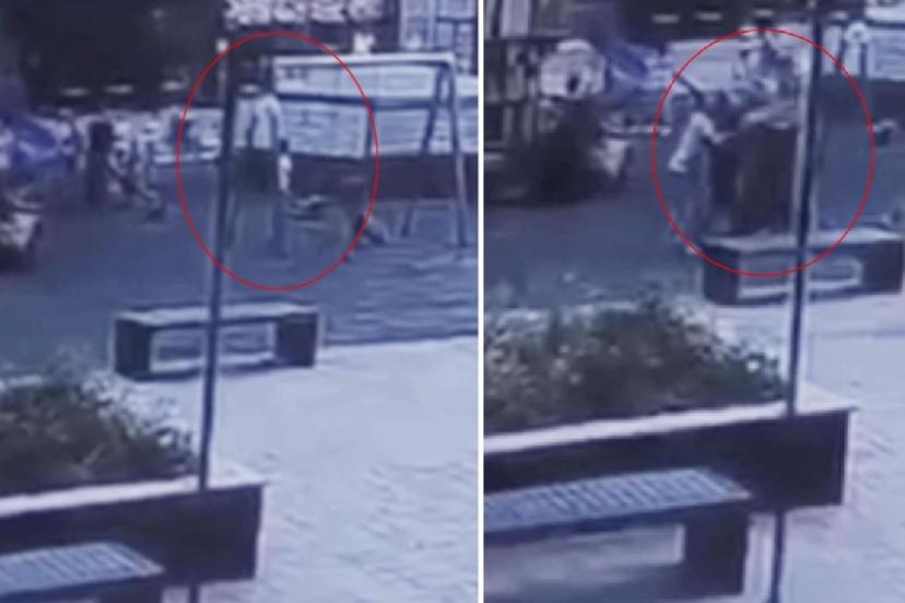 Parkta oynayan iki küçük çocuğu darbetti: Kolunda kırık var