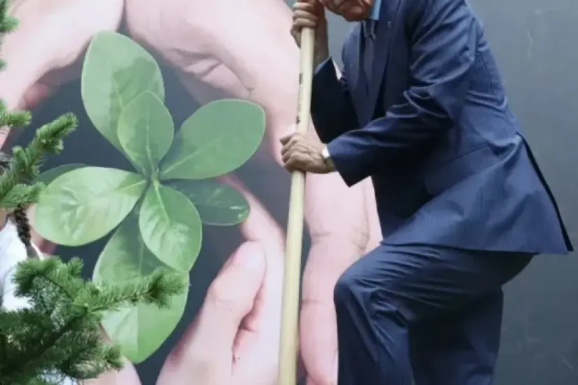 Cumhurbaşkanı Erdoğan öğrencilerle birlikte fidan dikti